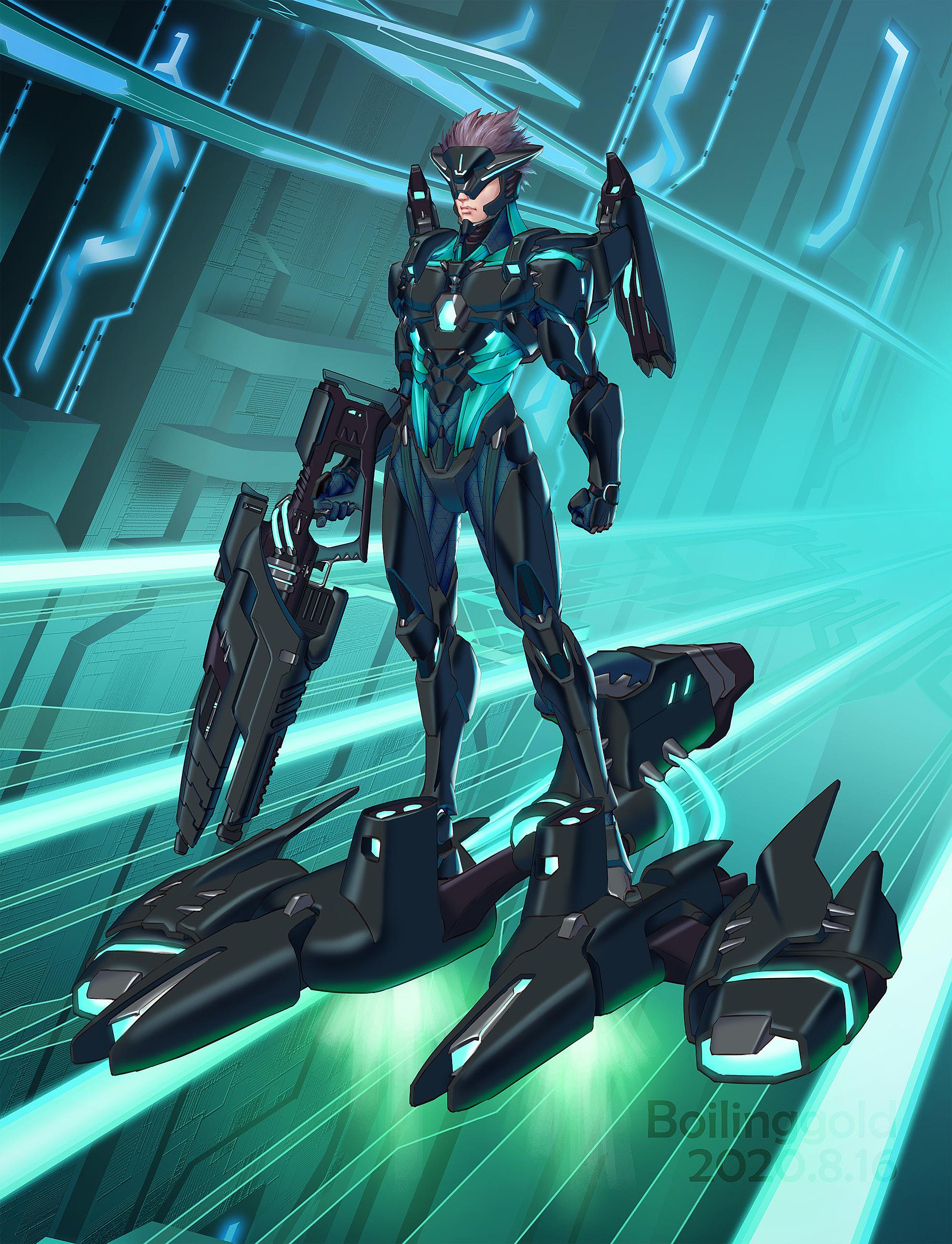 flankman赛博朋克角色设计习作